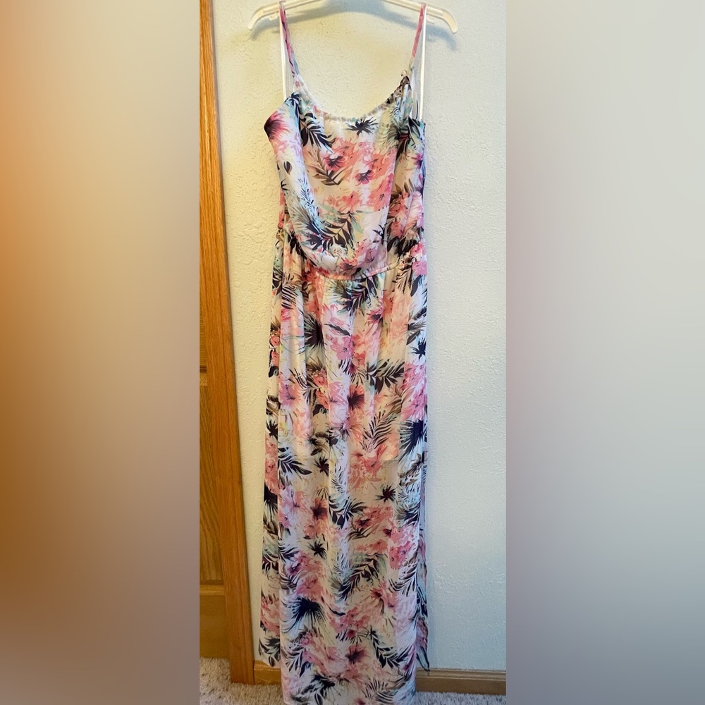 Hem and Thread Halter Maxi Dress